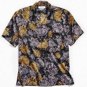 Liam Floral Satin Short Sleeve Button-Down Shirt